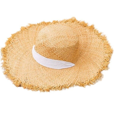 Chapeau Paille Femme Ruban Blanc